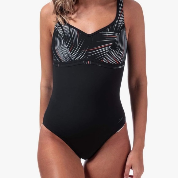 Speedo Other - NEW Speedo Sculpture Body Shaping One-Piece Swimsuit, Black/White, Size 8